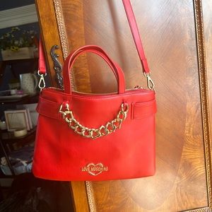 Red leather purse